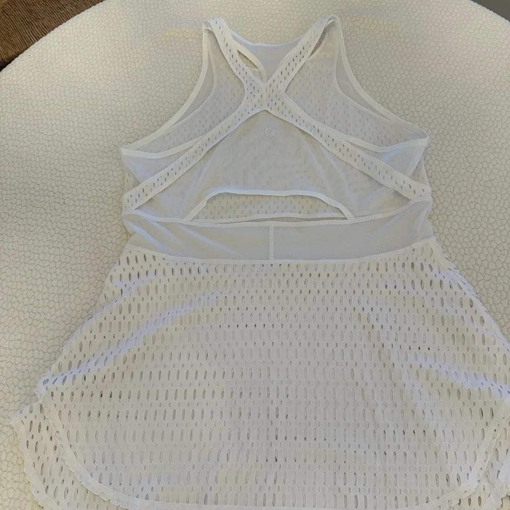 White Eyelet Sleeveless Dress - Picture 5 of 9
